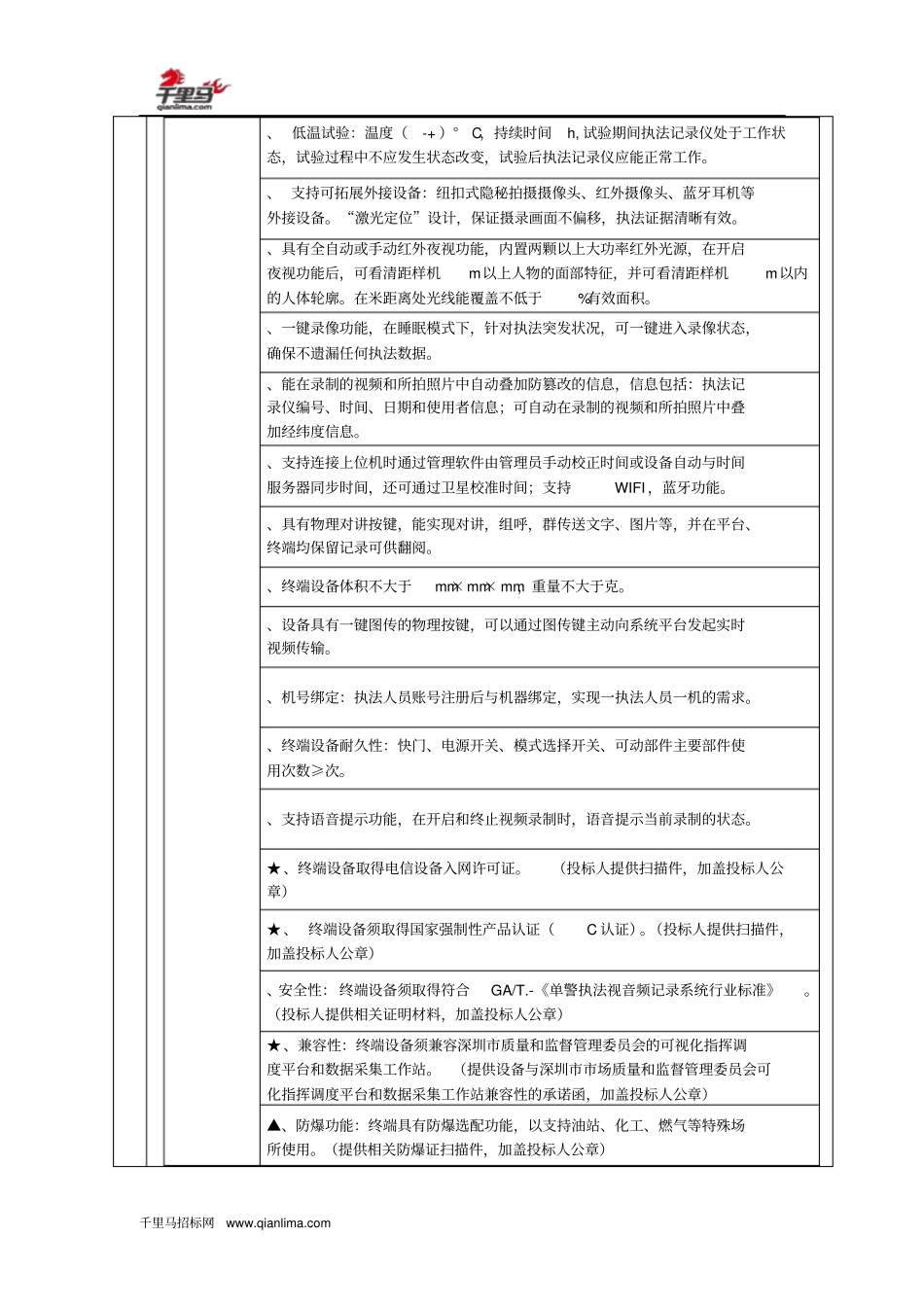 执法装备采购(执法记录仪)招投标书范本_第3页