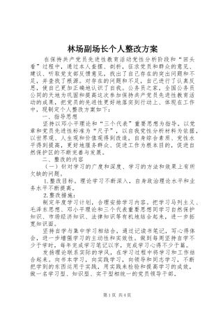 林场副场长个人整改方案