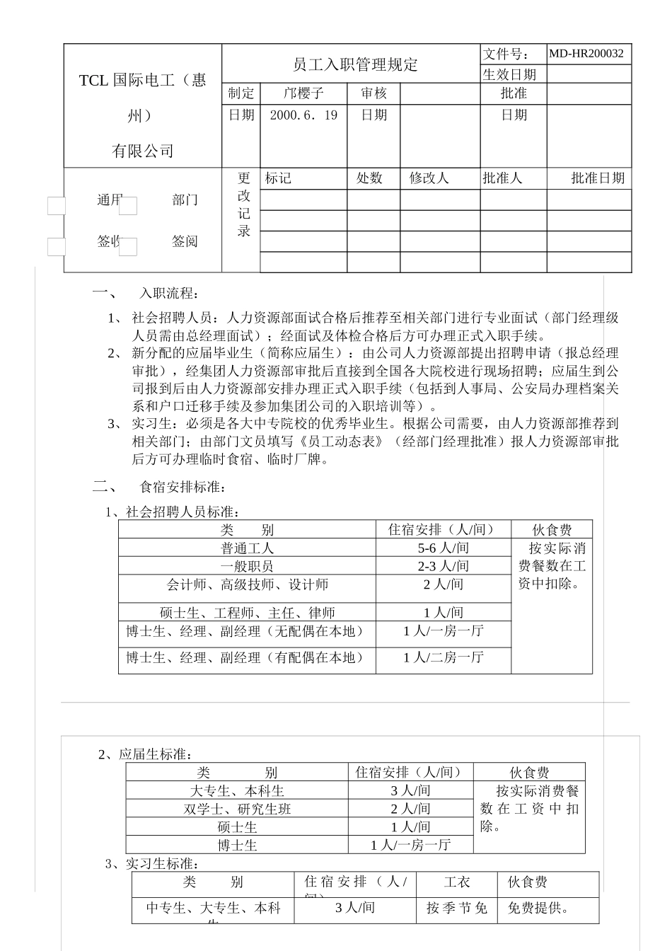 【精品文档】面试入职管理规定_第1页