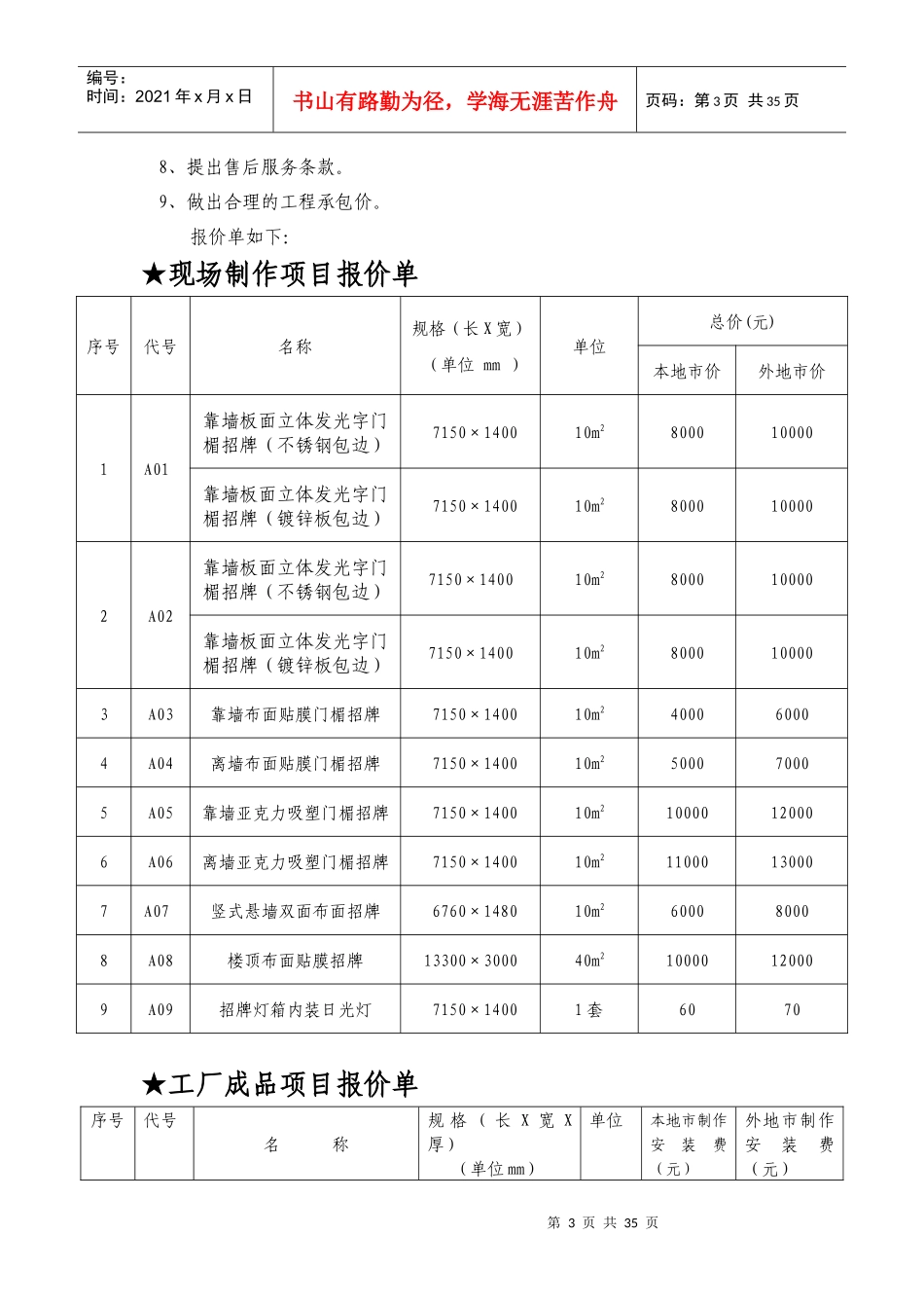 湖南建行门楣招牌VI物品制作安装及楼顶广告采购 邀请函_第3页