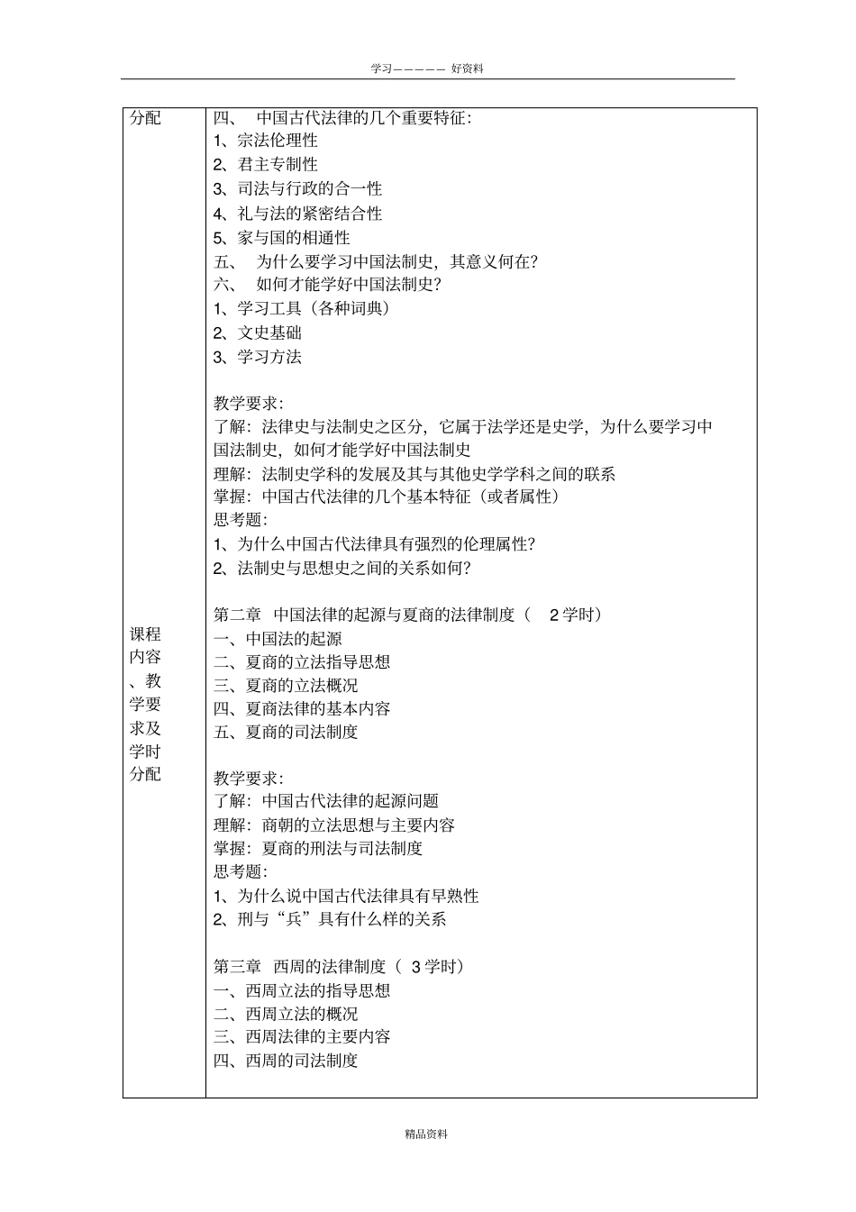 中国法制史教学大纲知识交流_第3页