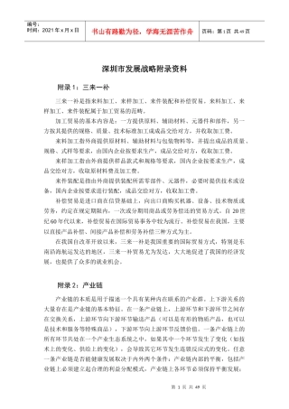 深圳市发展战略附录资料