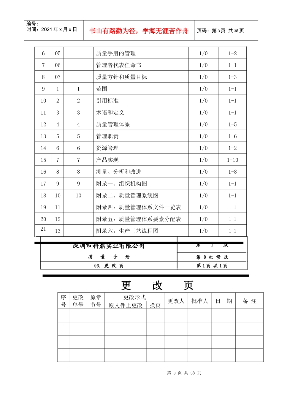 深圳市XX五金实业有限公司ISO质量手册(doc 49)_第3页