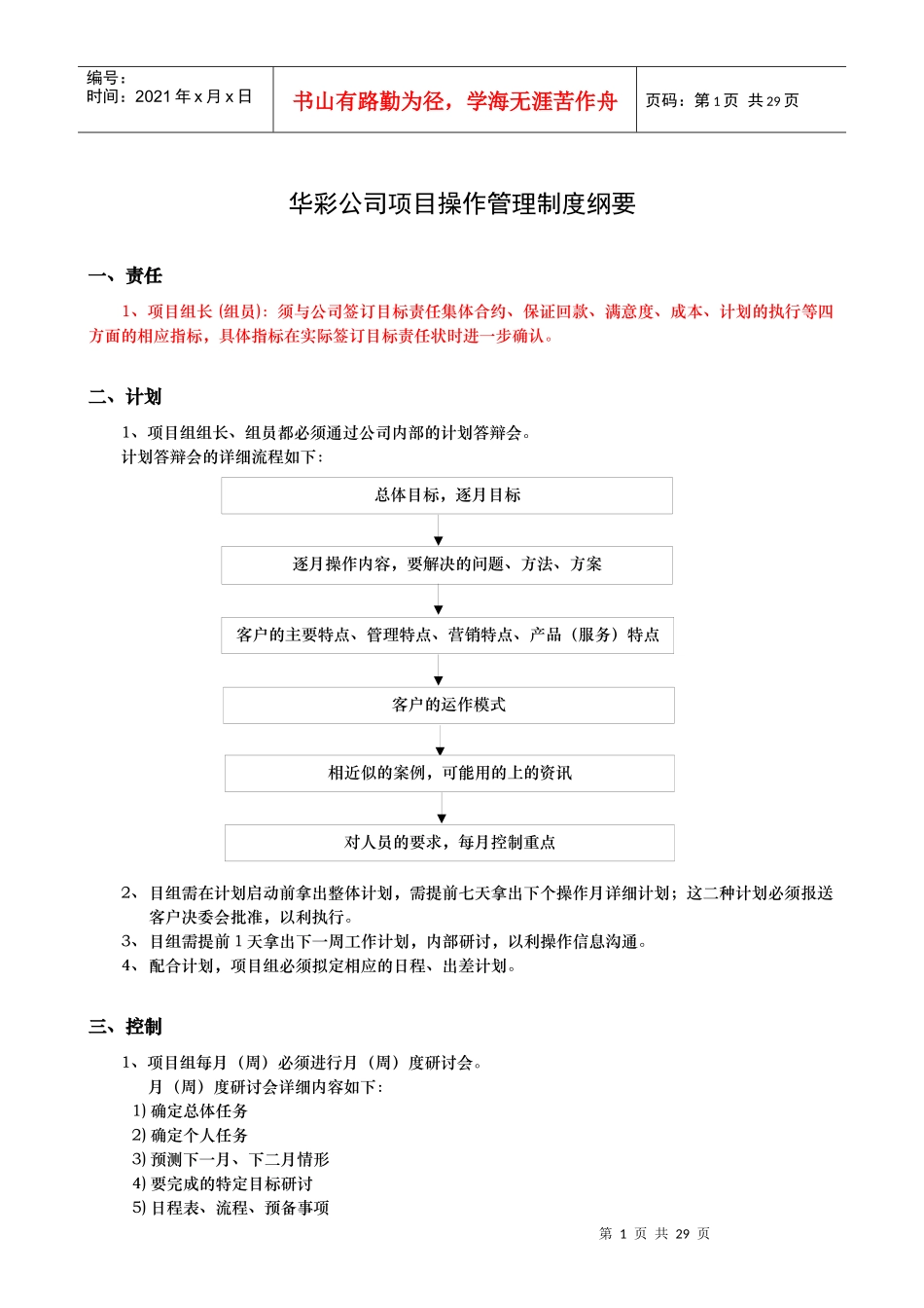 海通集团项目操作管理制度_第1页