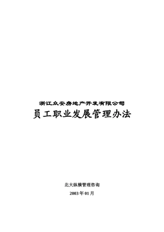 浙江某某房地产开发公司员工职业发展管理办法