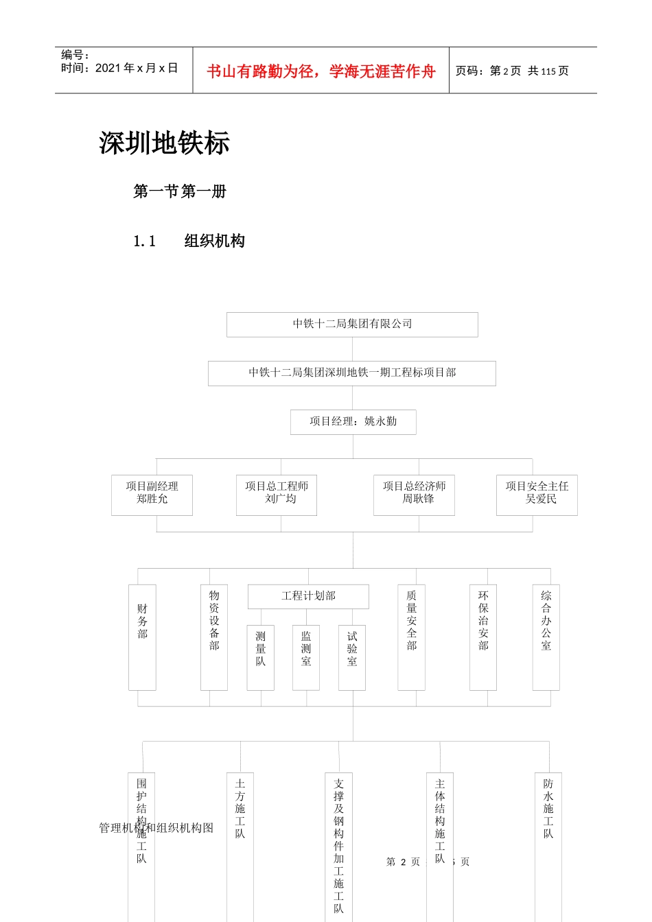 深圳某段地铁投标施工组织设计方案_第2页