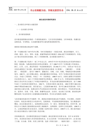 湖北省市县报研究报告