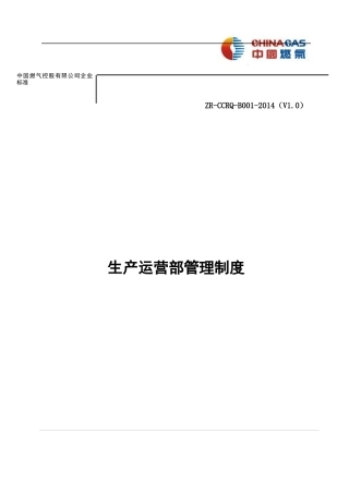 清洁能源有限公司生产运营管理制度汇编