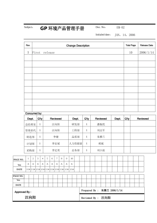 深圳市XX能源科技有限公司GP环境产品管理手册(DOC 11)