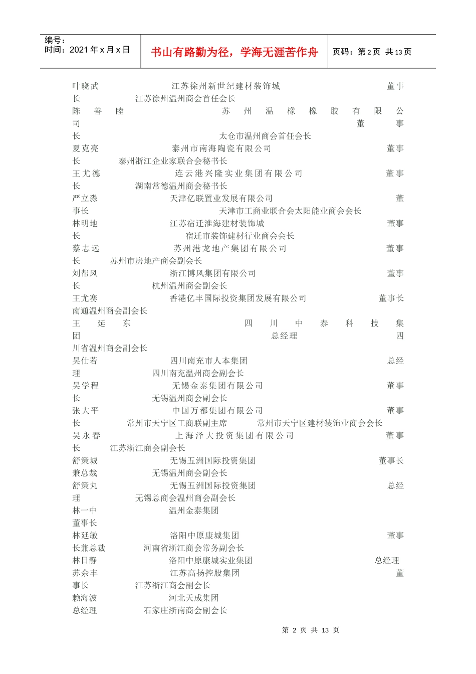 浙江泰顺在外地的企业家名录大全_第2页