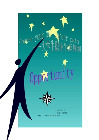 例子——职业生涯规划