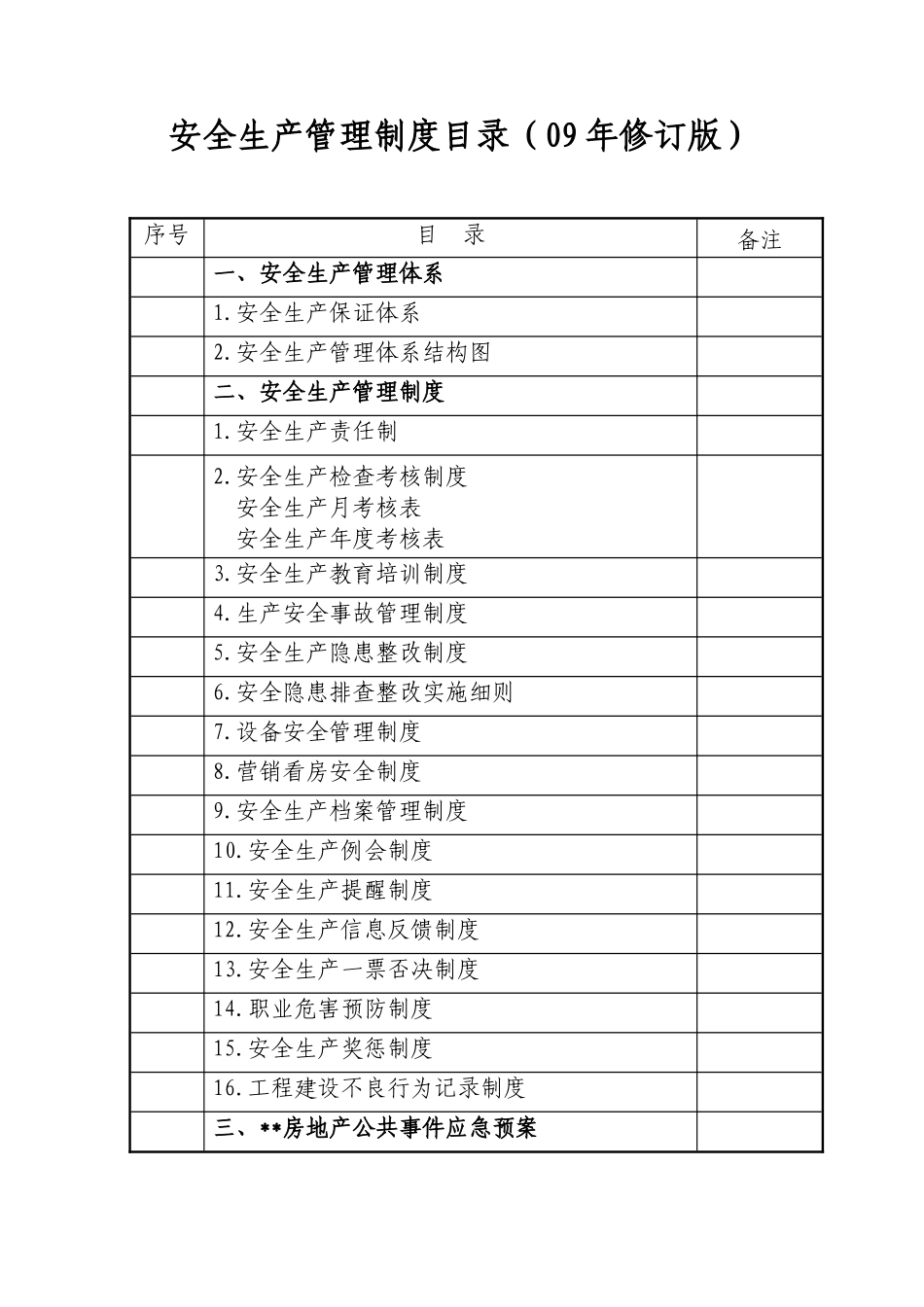 湖南某房产公司安全生产管理制度(09年修订版)_第1页