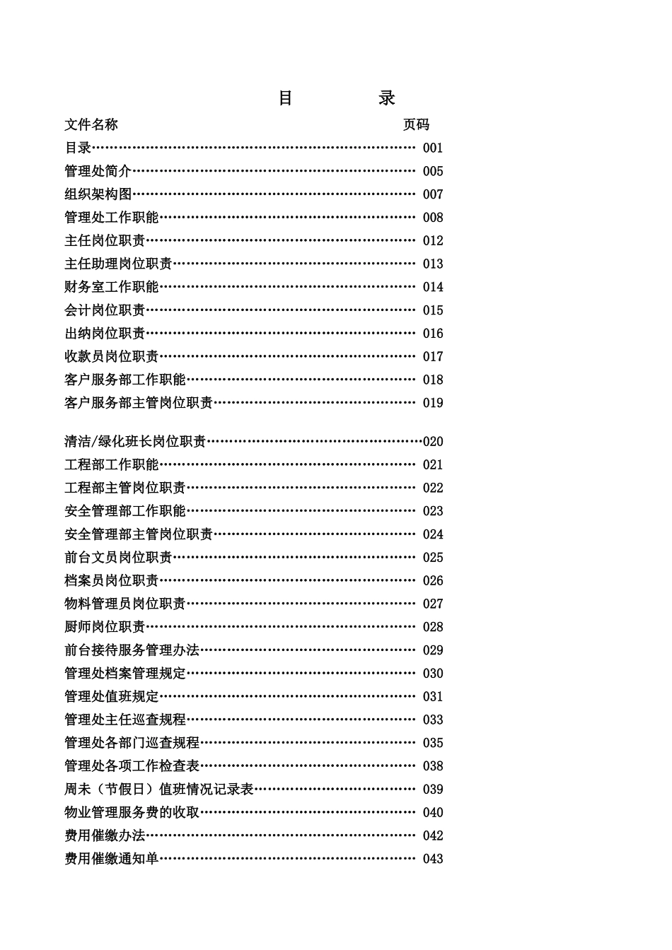 深圳X物业管理处工作全套手册(doc)_第1页