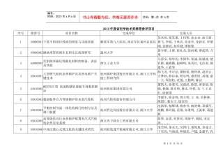 浙江省XXXX年度科学技术奖推荐参评项目