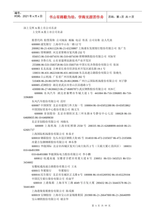 深上交所A股上市公司名录