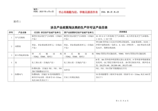 涉及产业政策淘汰类的生产许可证产品目录