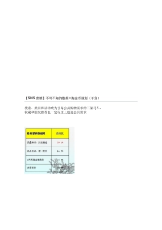 不可不知的数据与淘金币规划