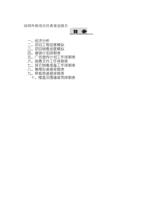 深圳外销项目经典策划报告研讨