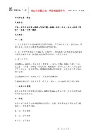 深圳海运出口流程