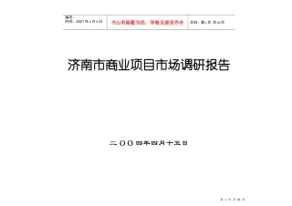 济南市商业项目市场调查研究报告