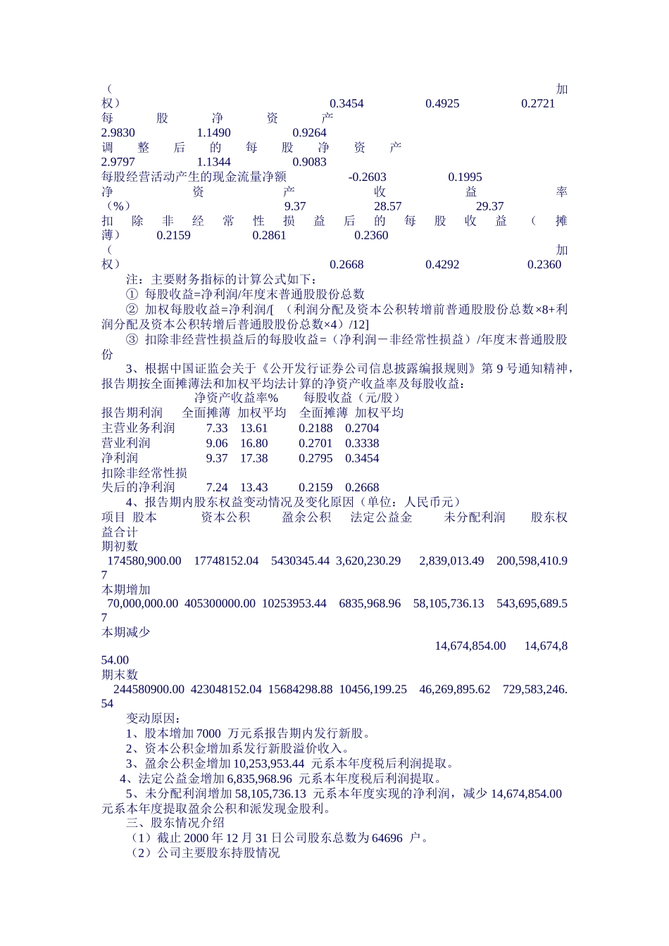 湖北武昌鱼股份有限公司年度报告摘要_第2页