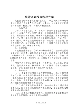 统计巡查检查指导方案