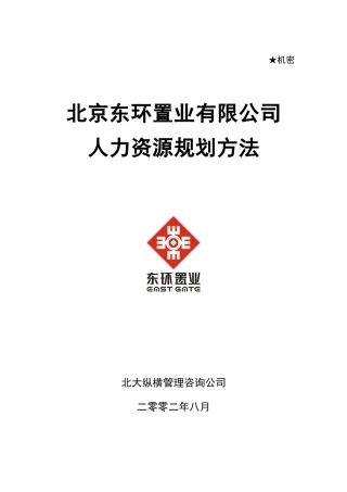 东环置业有限公司人力资源规划方法0822