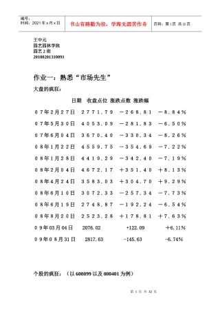 海南大学股神巴菲特与价值投资作业