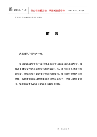 深圳119地块项目定位报告(1)