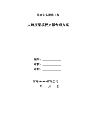 大跨度梁论证施工方案培训资料