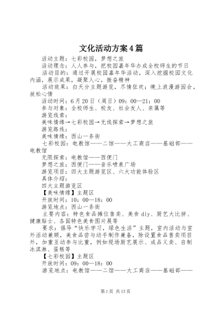 文化活动方案4篇