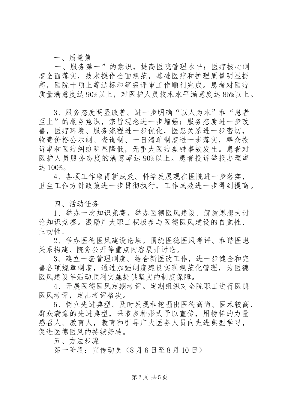 乡镇卫生院医德医风建设活动方案及措施 _第2页