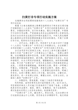 扫黄打非专项行动方案 