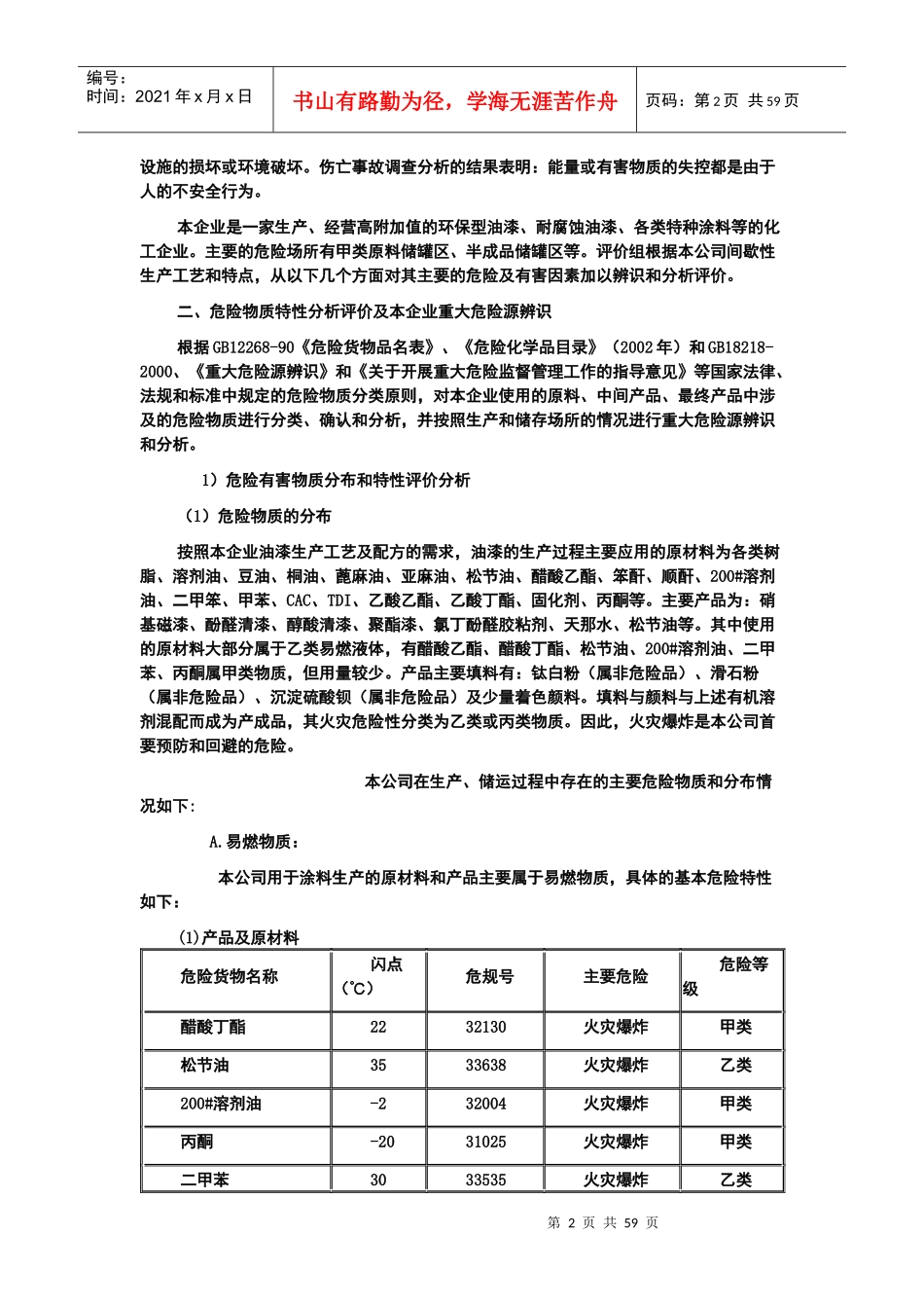 涂料生产企业风险性分析(范例)_第2页