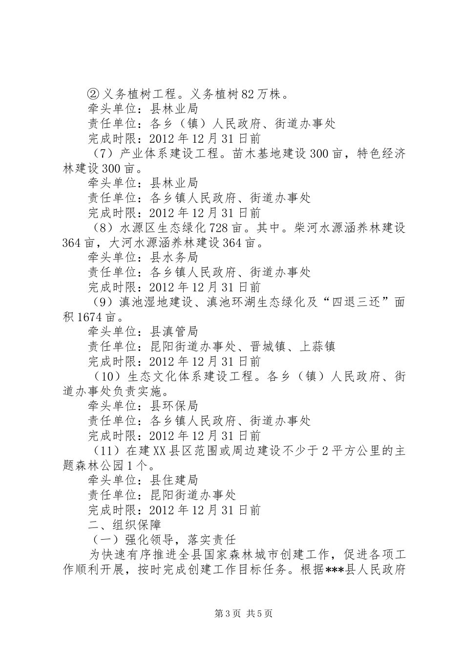 关于创建国家森林城市工作的方案 _第3页
