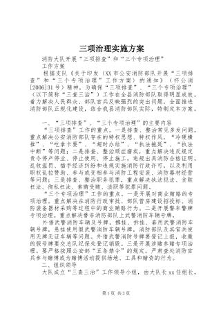 三项治理方案 