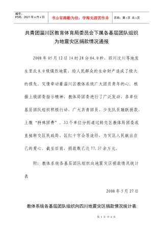 淄川区教育体育局委员会下属各基层团队组织