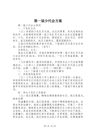 第一届少代会实施方案 