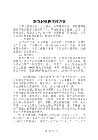 新农村建设方案 