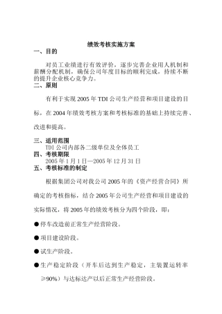 某公司05年度绩效考核实施方案（ 17页）
