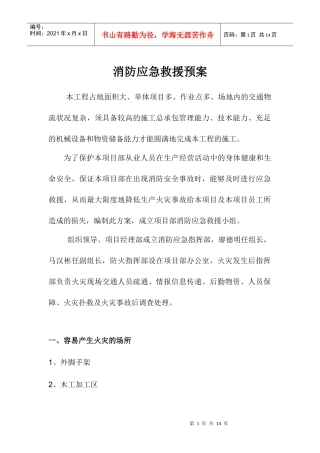 消防应急救援预案