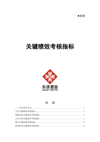 北京鲁艺房地产--关键绩效考核指标0814