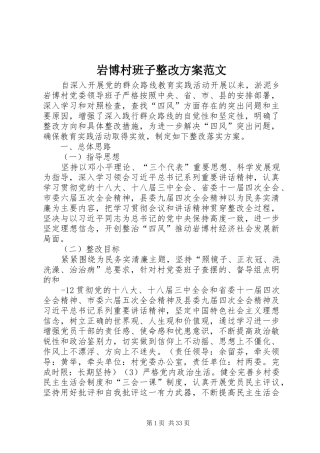 岩博村班子整改方案范文