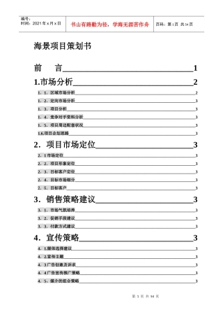 海景项目策划书