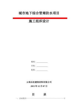 城市地下管网综合施工方案培训资料