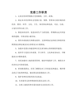 党委工作职责