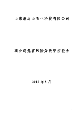 清沂山职业病危害风险分级管控体系建设报告