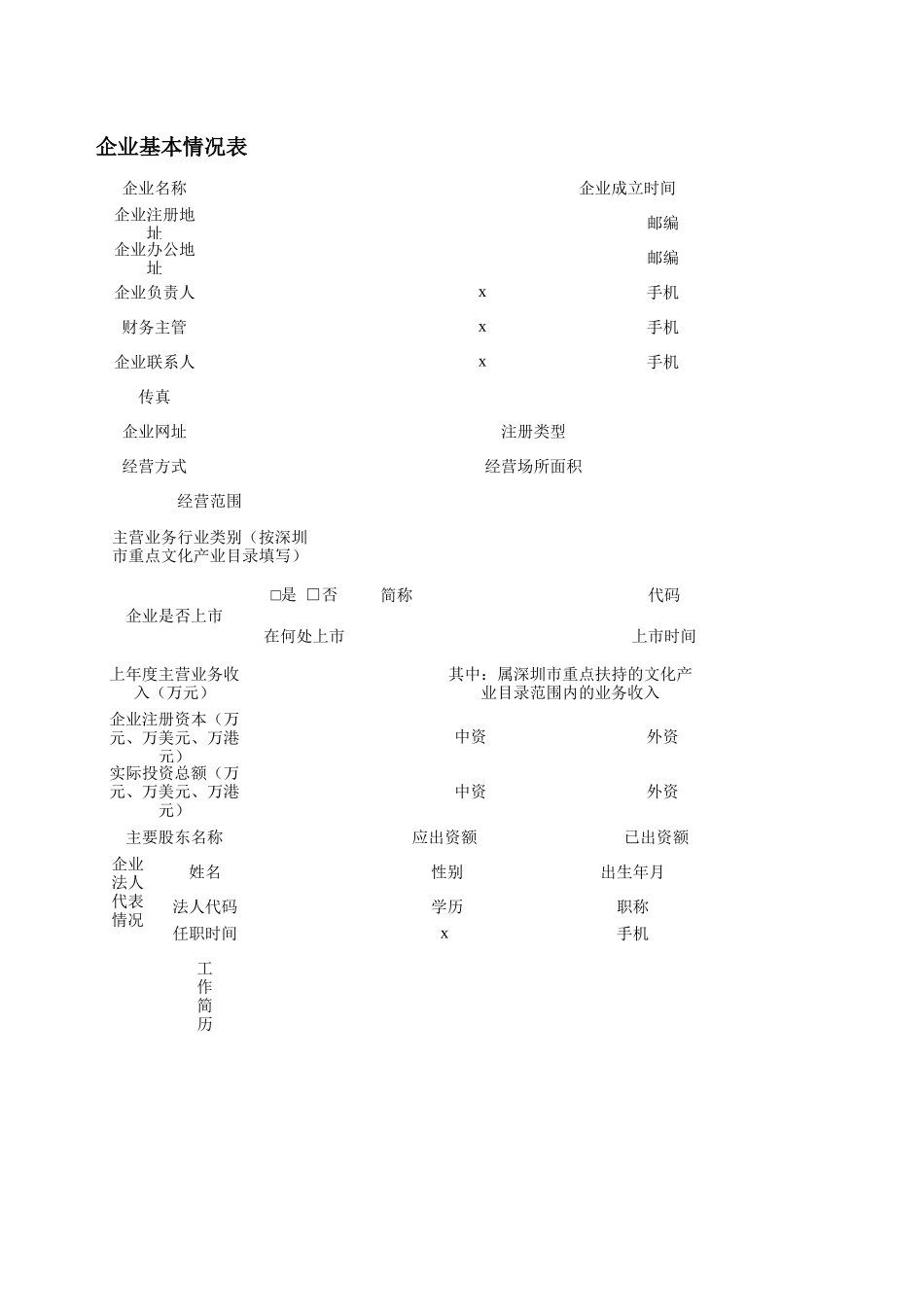 深圳市重点文化企业年度考核表汇编_第2页