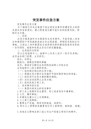 突发事件应急实施方案 