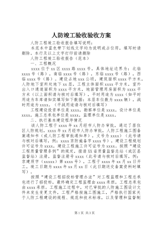 人防竣工验收验收实施方案 